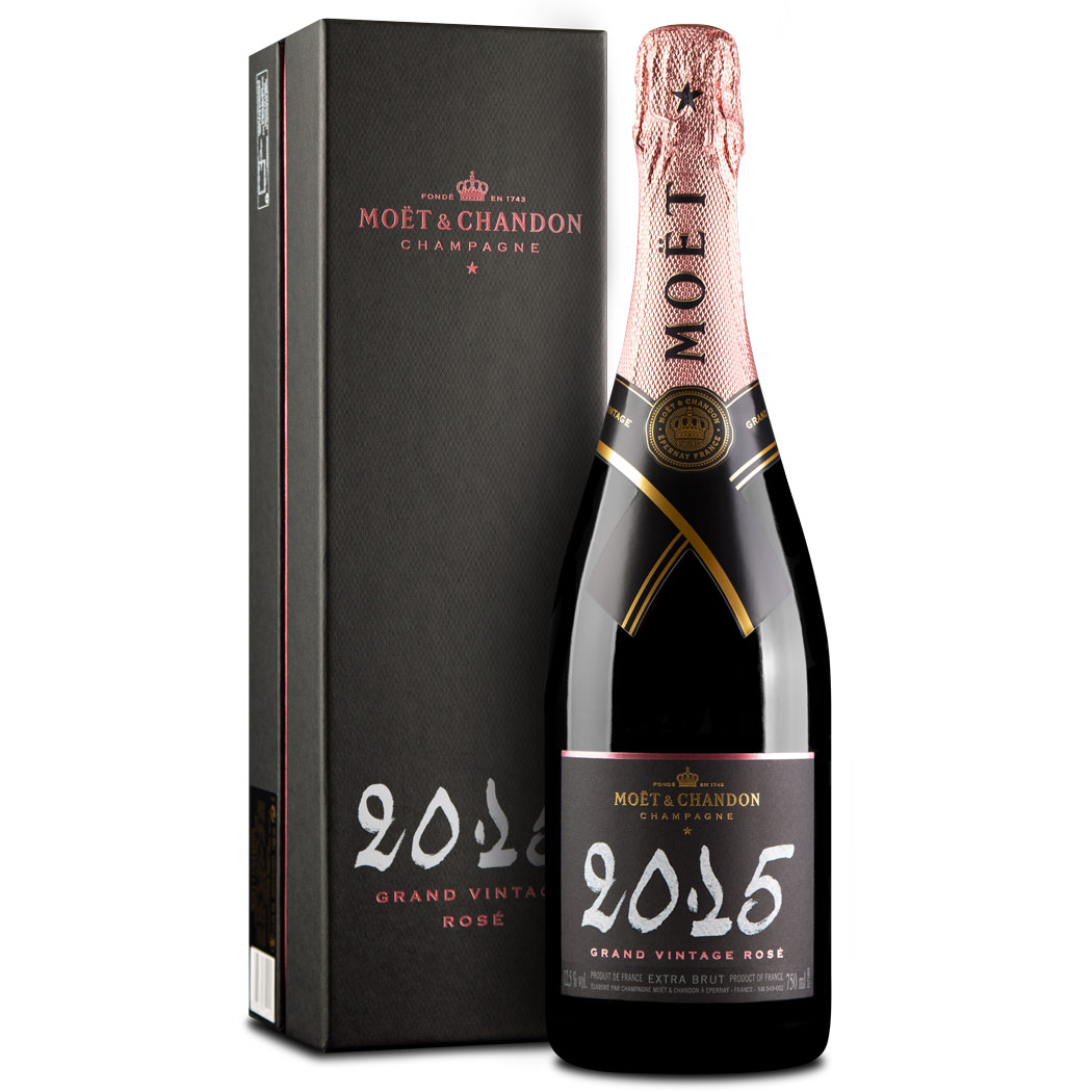 Champagner Moët & Chandon Grand Vintage Rosé 2015 Extra Brut in Geschenkpackung